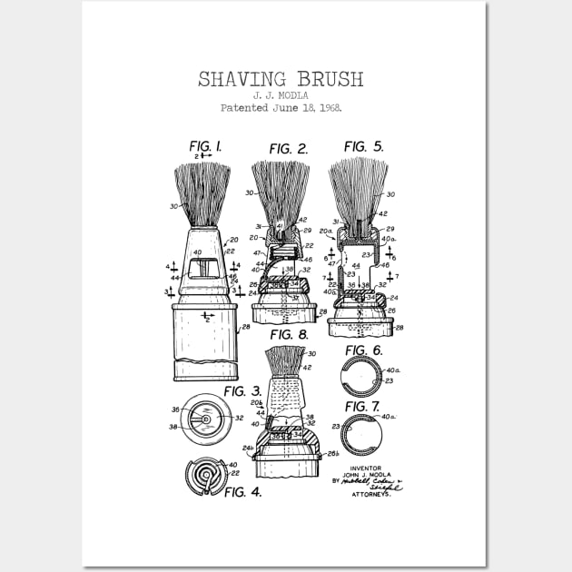 SHAVING BRUSH patent Wall Art by Dennson Creative